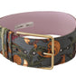 Elegant Multicolor Canvas-Leather Belt