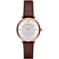 Elegant Bordeaux Leather Watch for Women