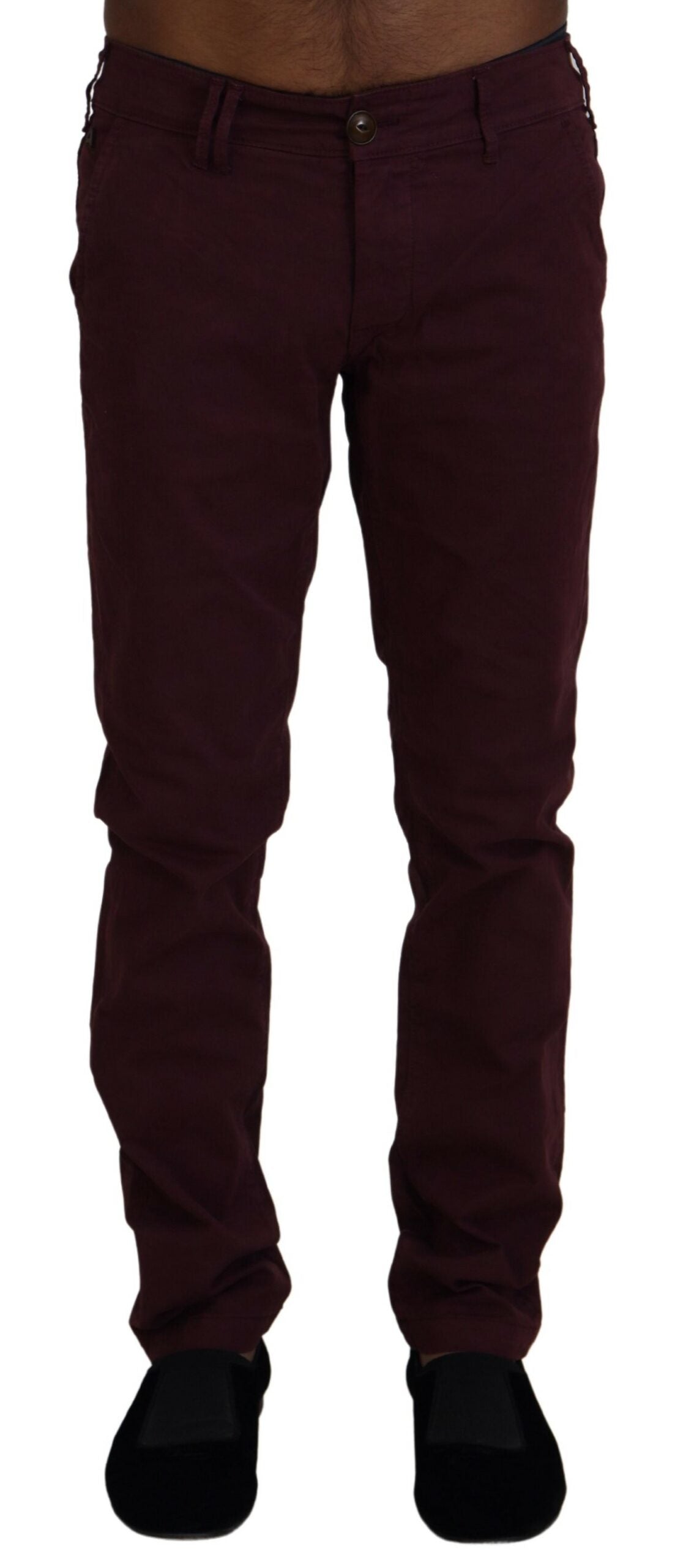 Kastanienbraune Skinny Fit-Baumwollhose