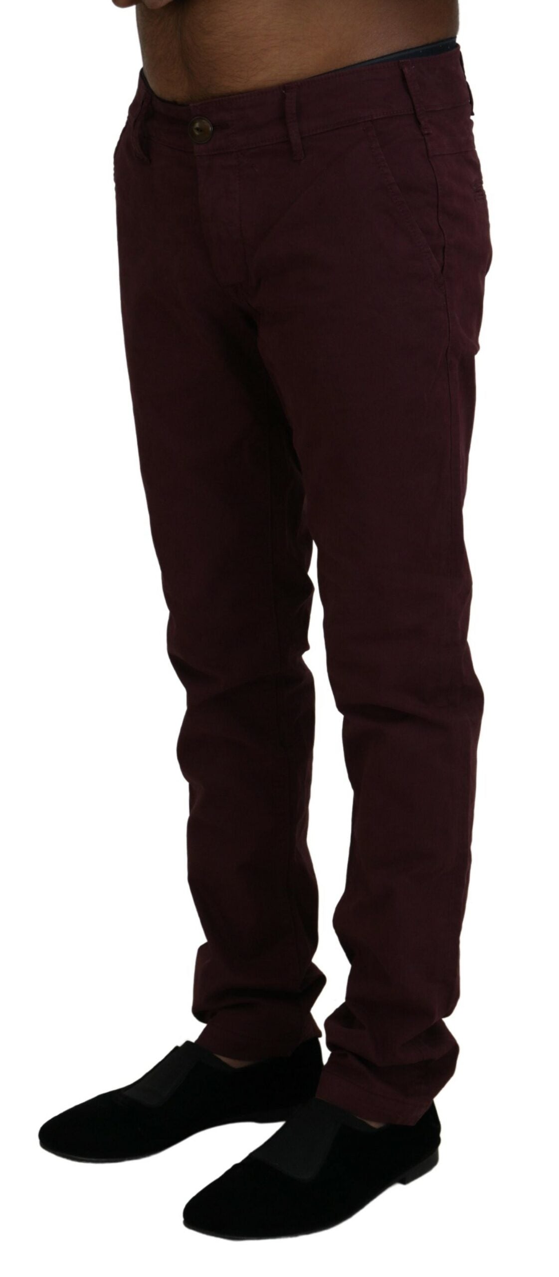 Kastanienbraune Skinny Fit-Baumwollhose