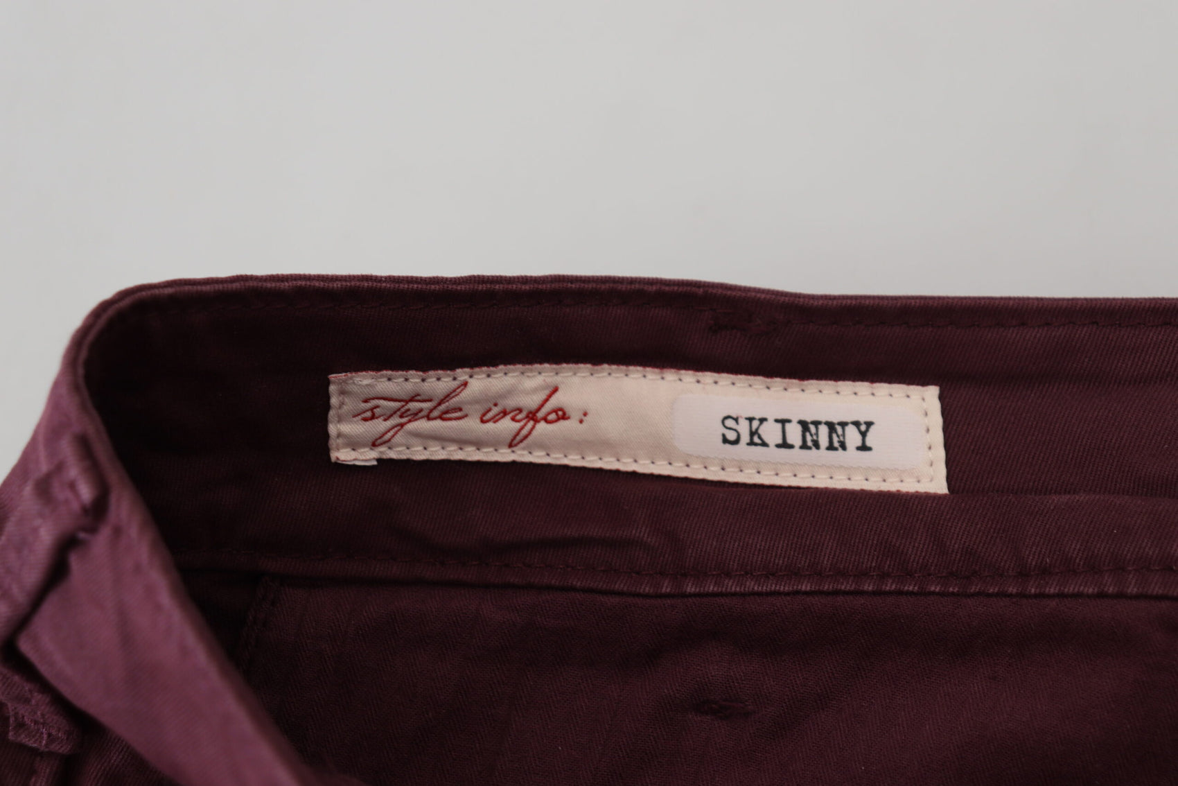 Kastanienbraune Skinny Fit-Baumwollhose