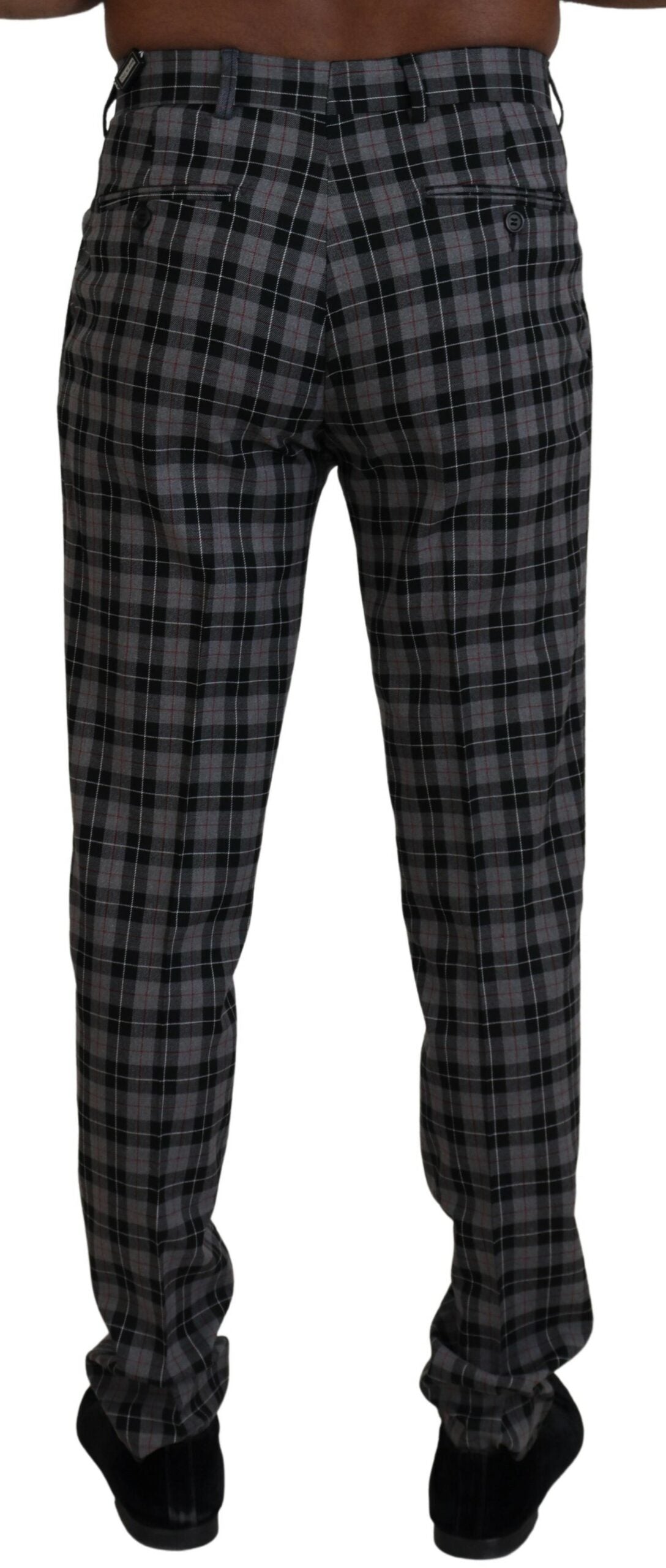 Elegante grau karierte Herren-Chinos