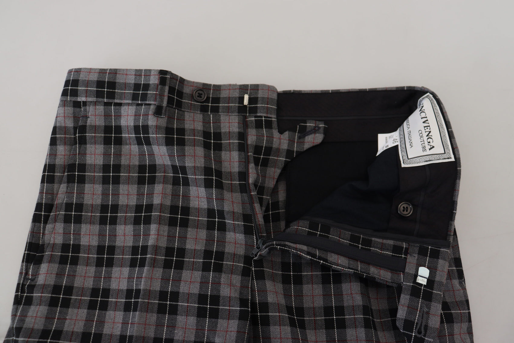 Elegante grau karierte Herren-Chinos