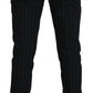 Elegant Striped Viscose Dress Pants for Men