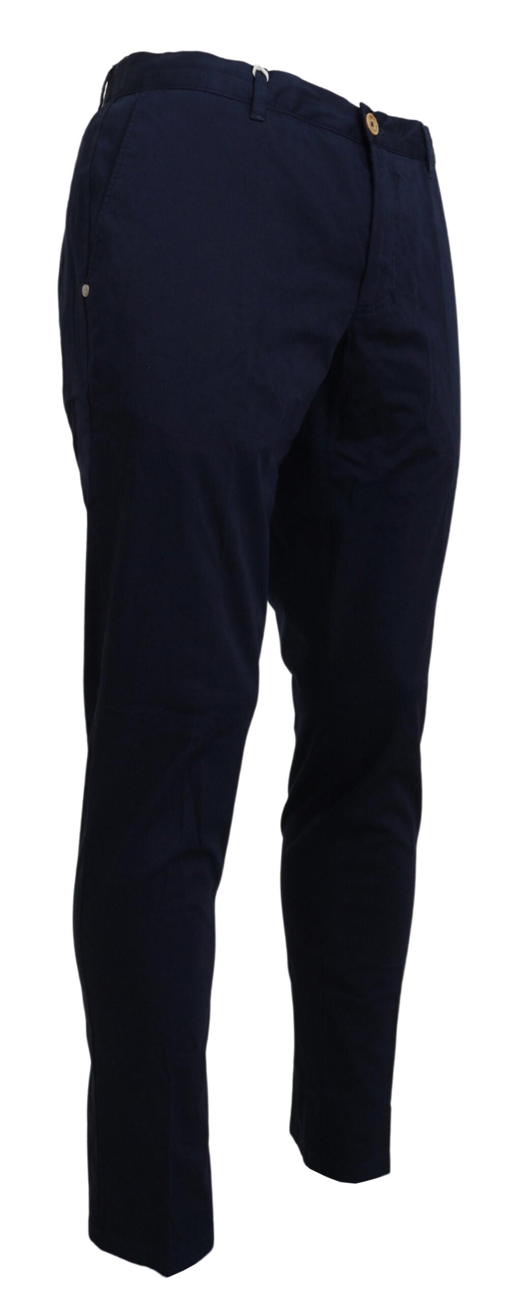 Elegante dunkelblaue Slim Chinohose