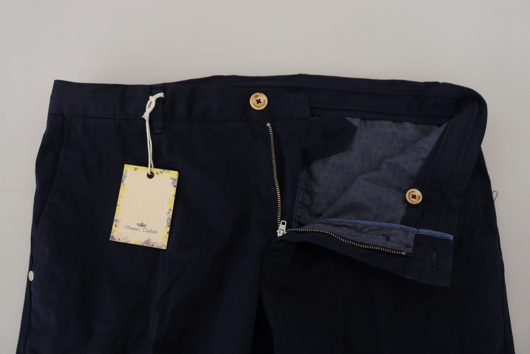 Elegante dunkelblaue Slim Chinohose