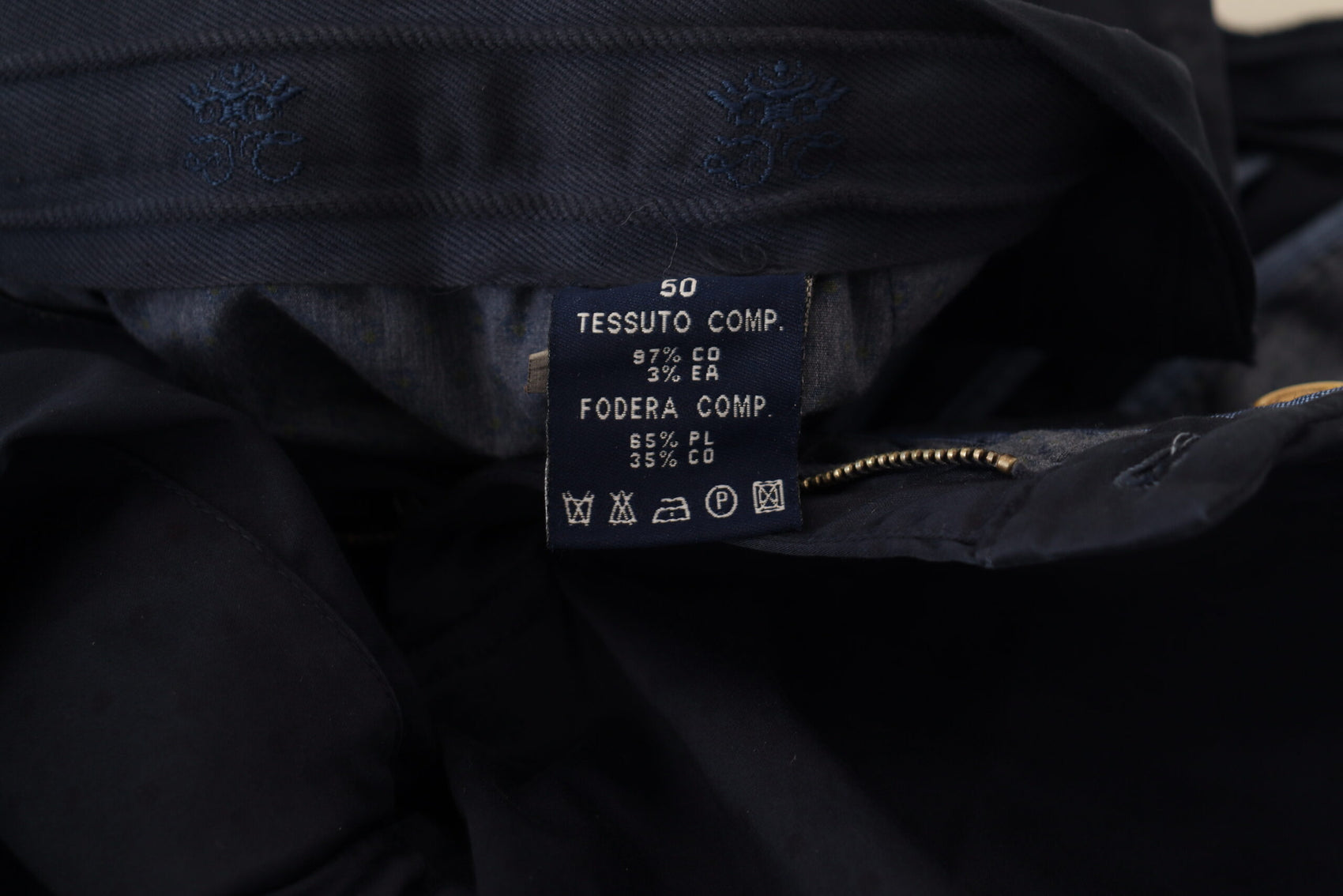 Elegante dunkelblaue Slim Chinohose
