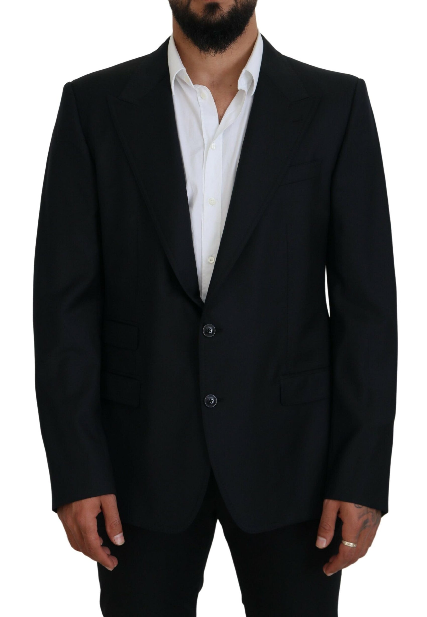 Elegante blazer monopetto blu scuro