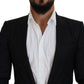 Elegant Martini Style Black Formal Blazer