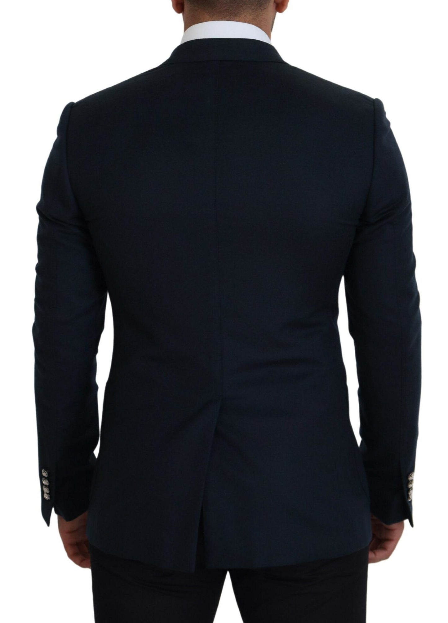 Eleganter blauer Blazer aus Kaschmir-Seidenmischung