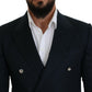 Eleganter blauer Blazer aus Kaschmir-Seidenmischung