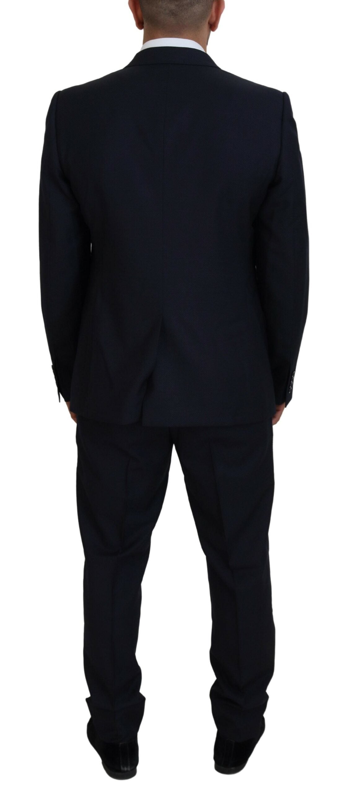 Eleganter blauer Martini-Anzug aus Woll-Seiden-Mischgewebe