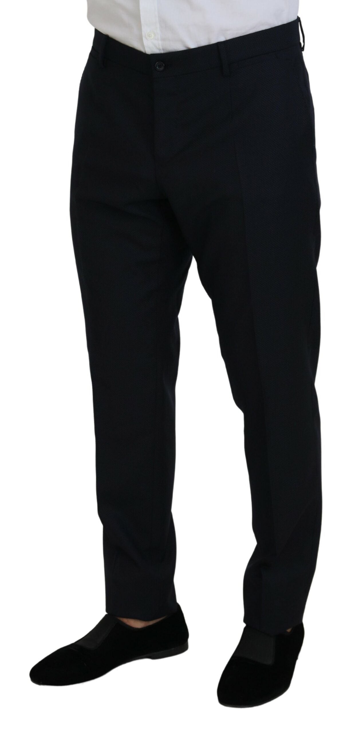 Eleganter blauer Martini-Anzug aus Woll-Seiden-Mischgewebe