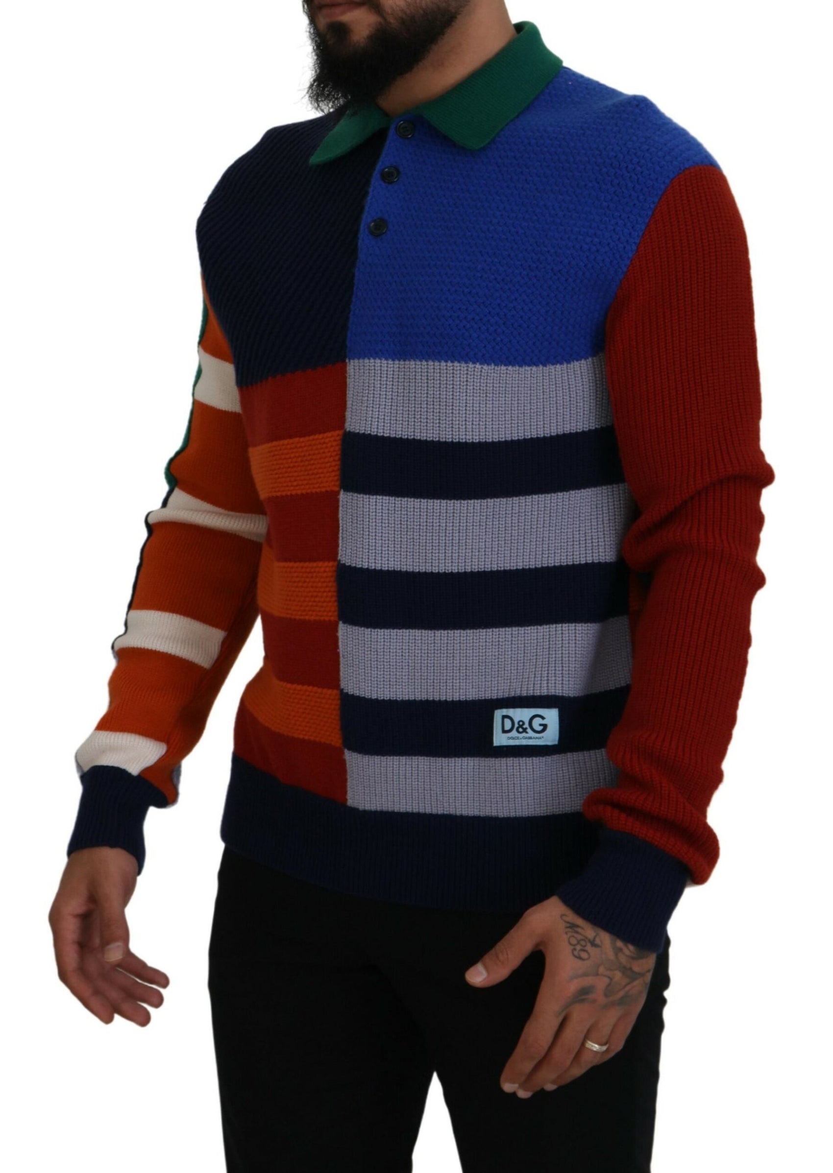 Maglione pullover a righe multicolori