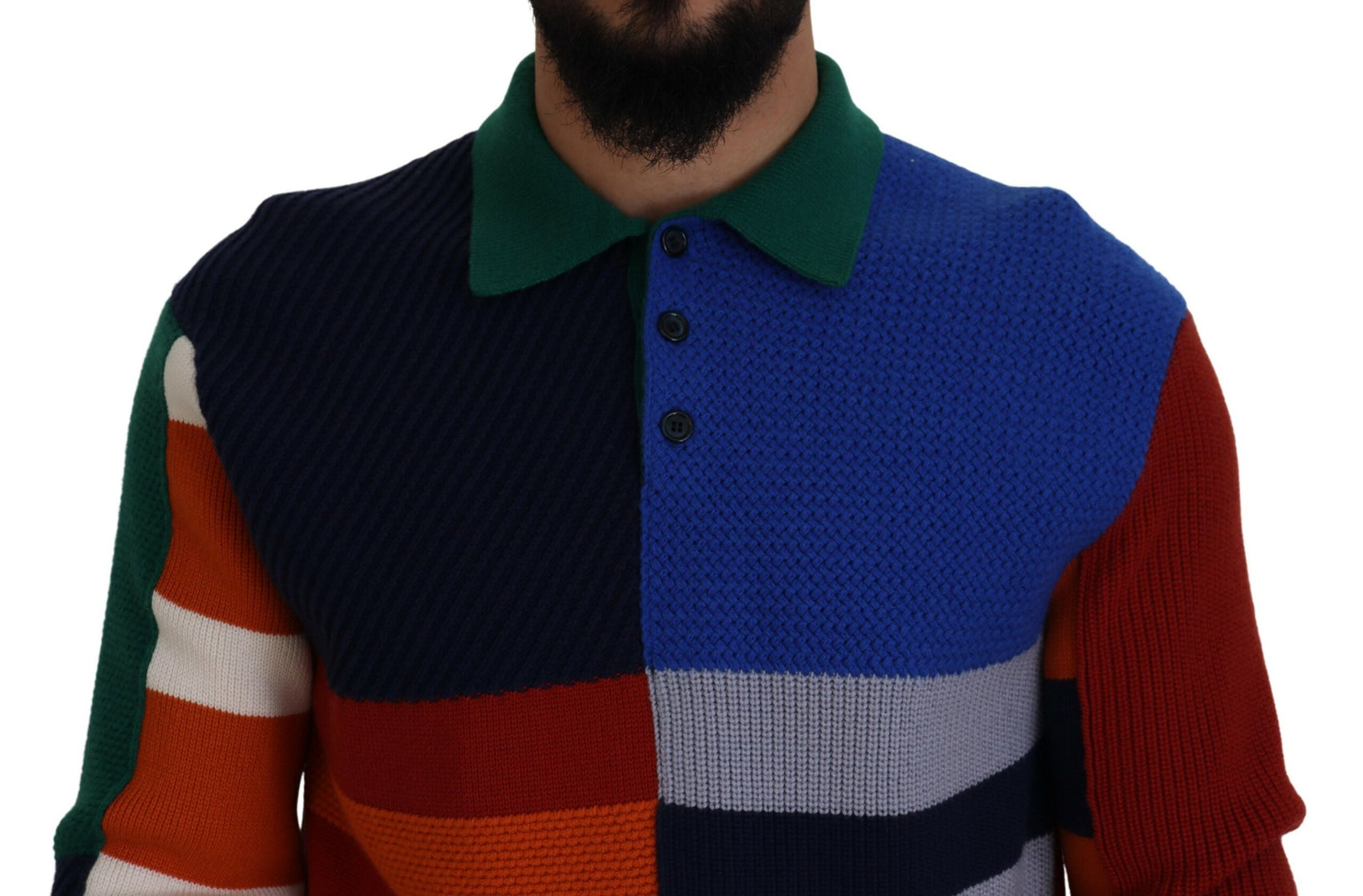 Maglione pullover a righe multicolori
