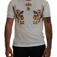 Elegantes weißes T-Shirt aus Baumwoll-Seiden-Mischgewebe