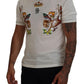 Elegantes weißes T-Shirt aus Baumwoll-Seiden-Mischgewebe