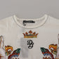 Elegantes weißes T-Shirt aus Baumwoll-Seiden-Mischgewebe