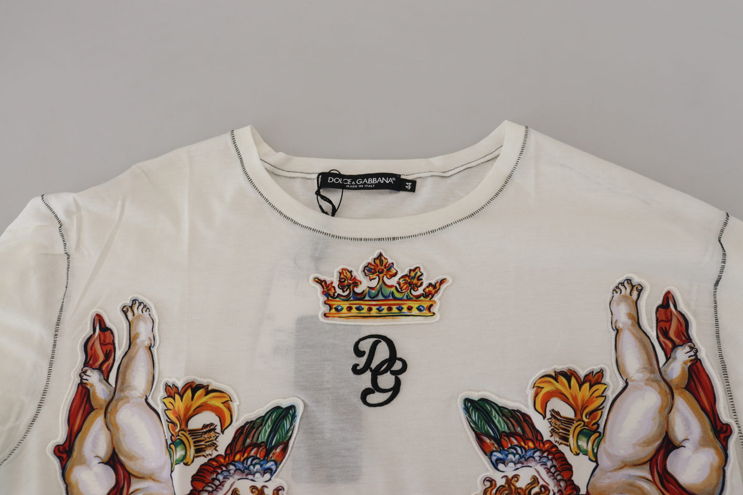 Elegantes weißes T-Shirt aus Baumwoll-Seiden-Mischgewebe
