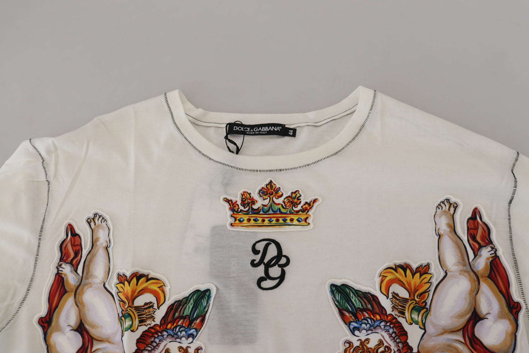 Elegantes weißes T-Shirt aus Baumwoll-Seiden-Mischgewebe
