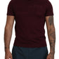 Elegantes kastanienbraunes Freizeit-T-Shirt mit Rundhalsausschnitt