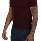 Elegantes kastanienbraunes Freizeit-T-Shirt mit Rundhalsausschnitt