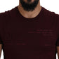 Elegantes kastanienbraunes Freizeit-T-Shirt mit Rundhalsausschnitt