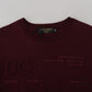 Elegantes kastanienbraunes Freizeit-T-Shirt mit Rundhalsausschnitt