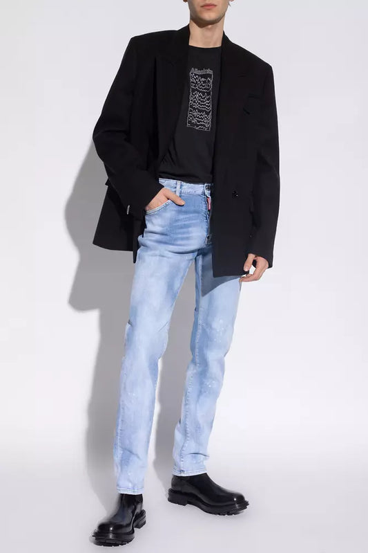 Light Blue Cotton Men Jeans