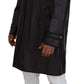 Elegant Hooded Parka Coat in Black and Bordeaux