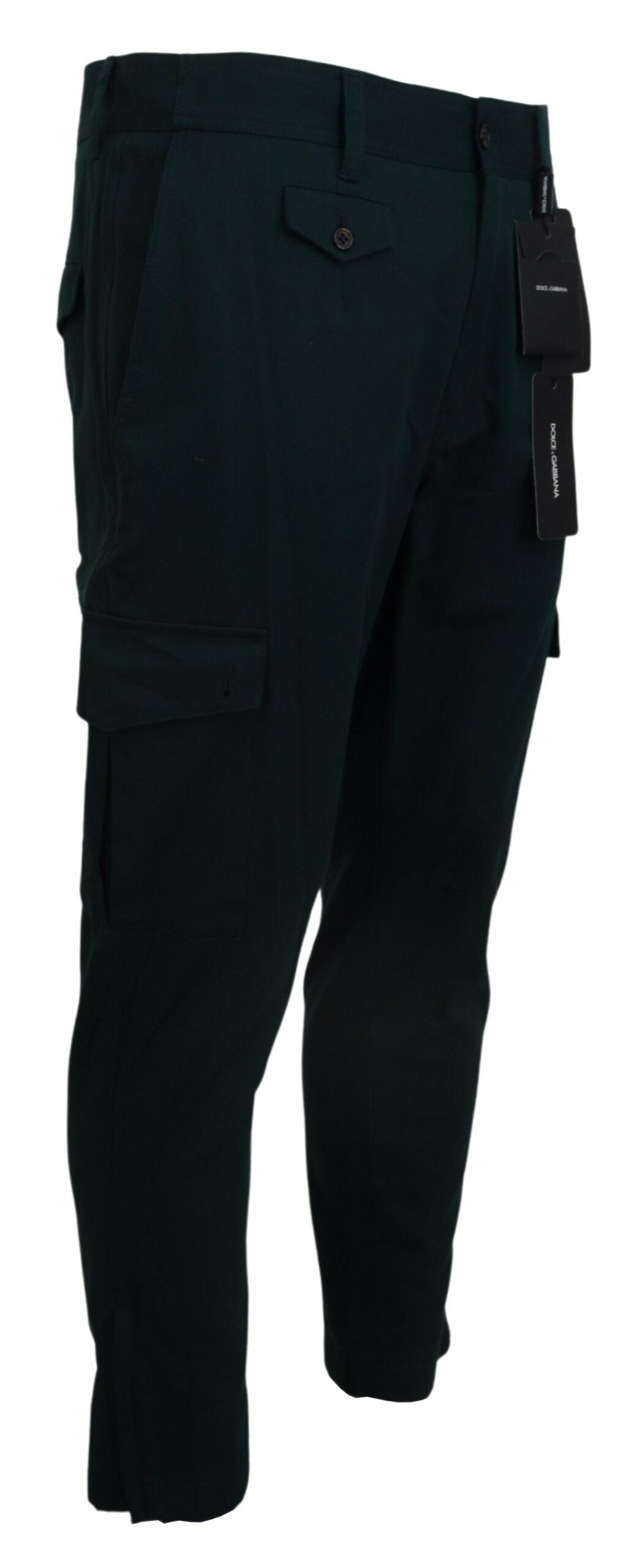 Elegante grüne Slim Fit Cargo Jeans