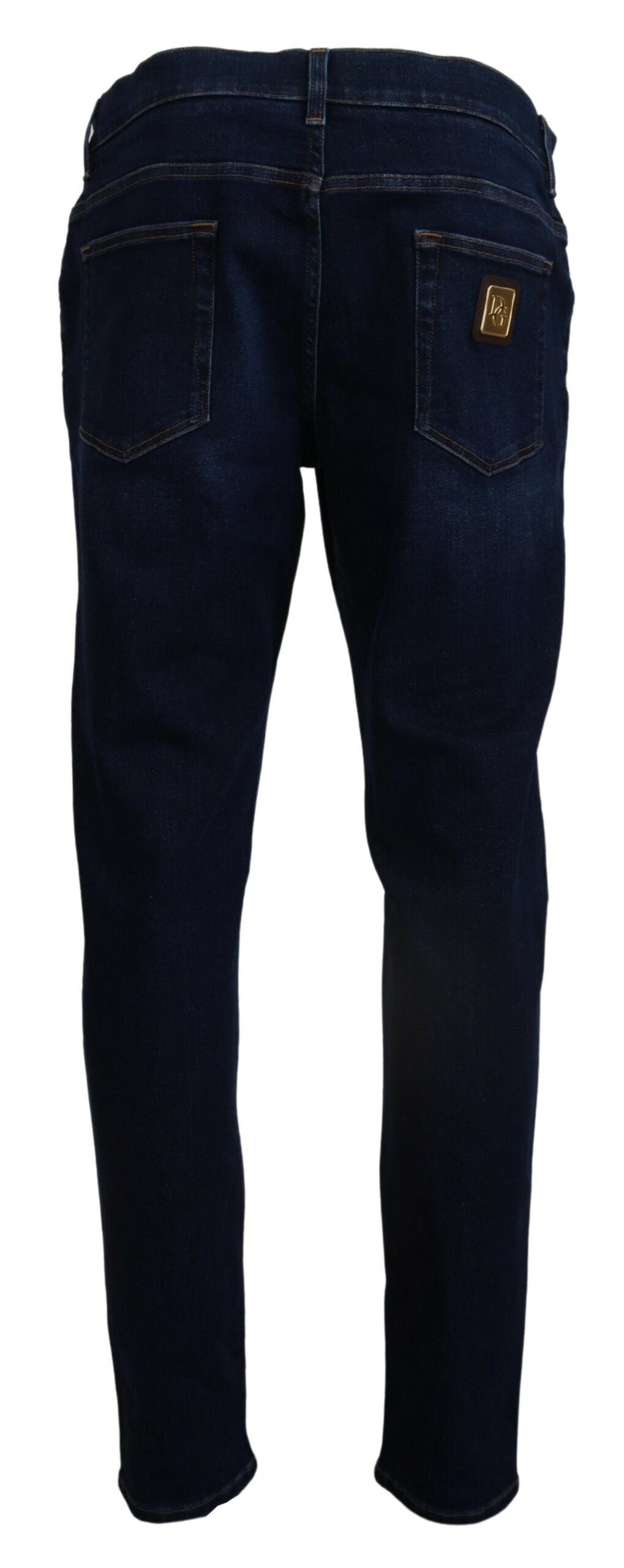 Elegante Slim Fit Dunkelblaue Denim-Jeans