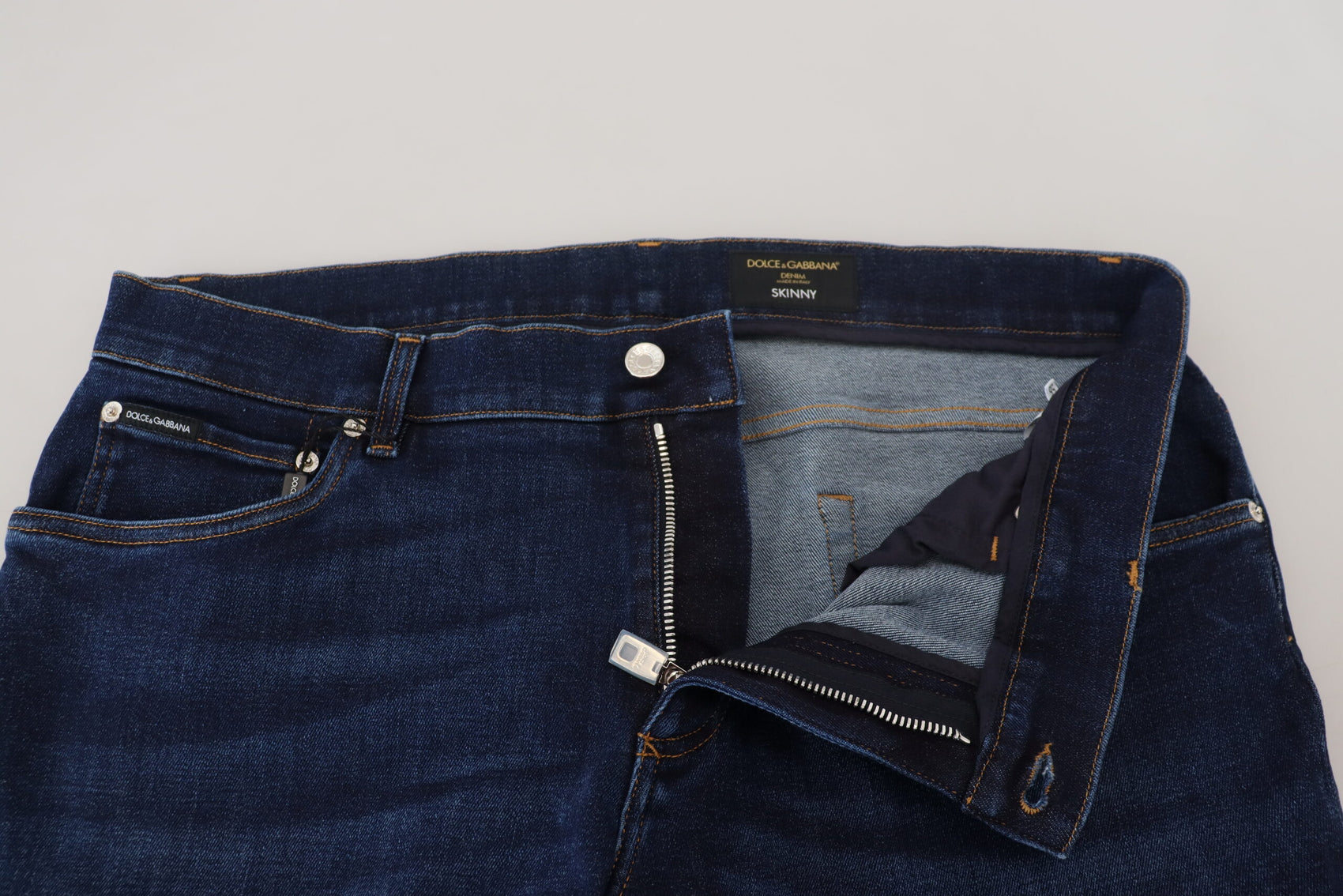 Elegante Slim Fit Dunkelblaue Denim-Jeans