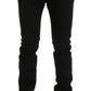 Pantaloni eleganti slim fit in cotone nero