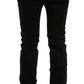 Pantaloni eleganti slim fit in cotone nero