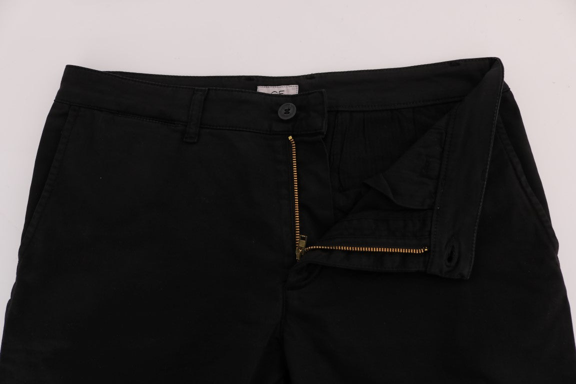 Pantaloni eleganti slim fit in cotone nero