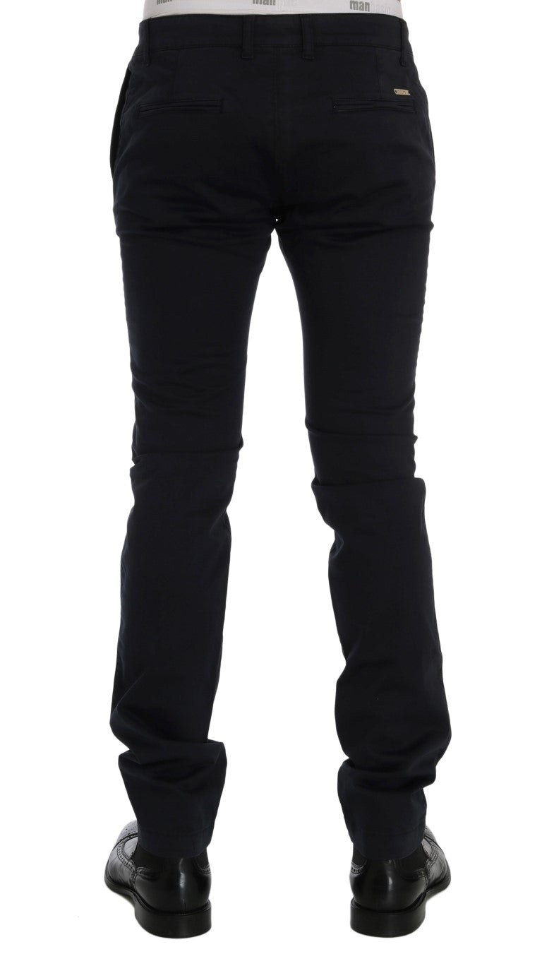 Schicke Slim-Fit-Hose aus blauem Baumwollstretch