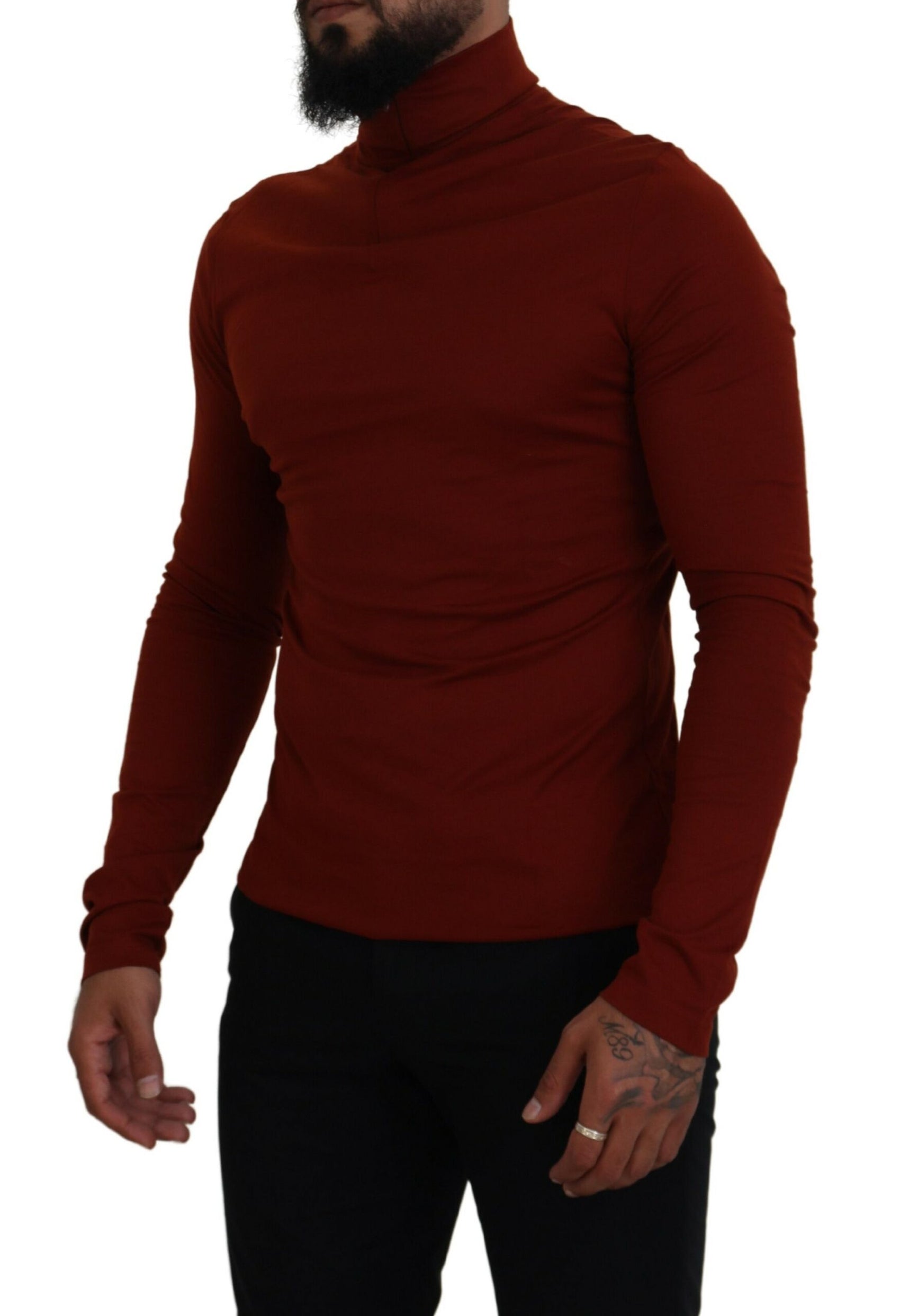 Elegante maglione con cerniera e colletto color marrone