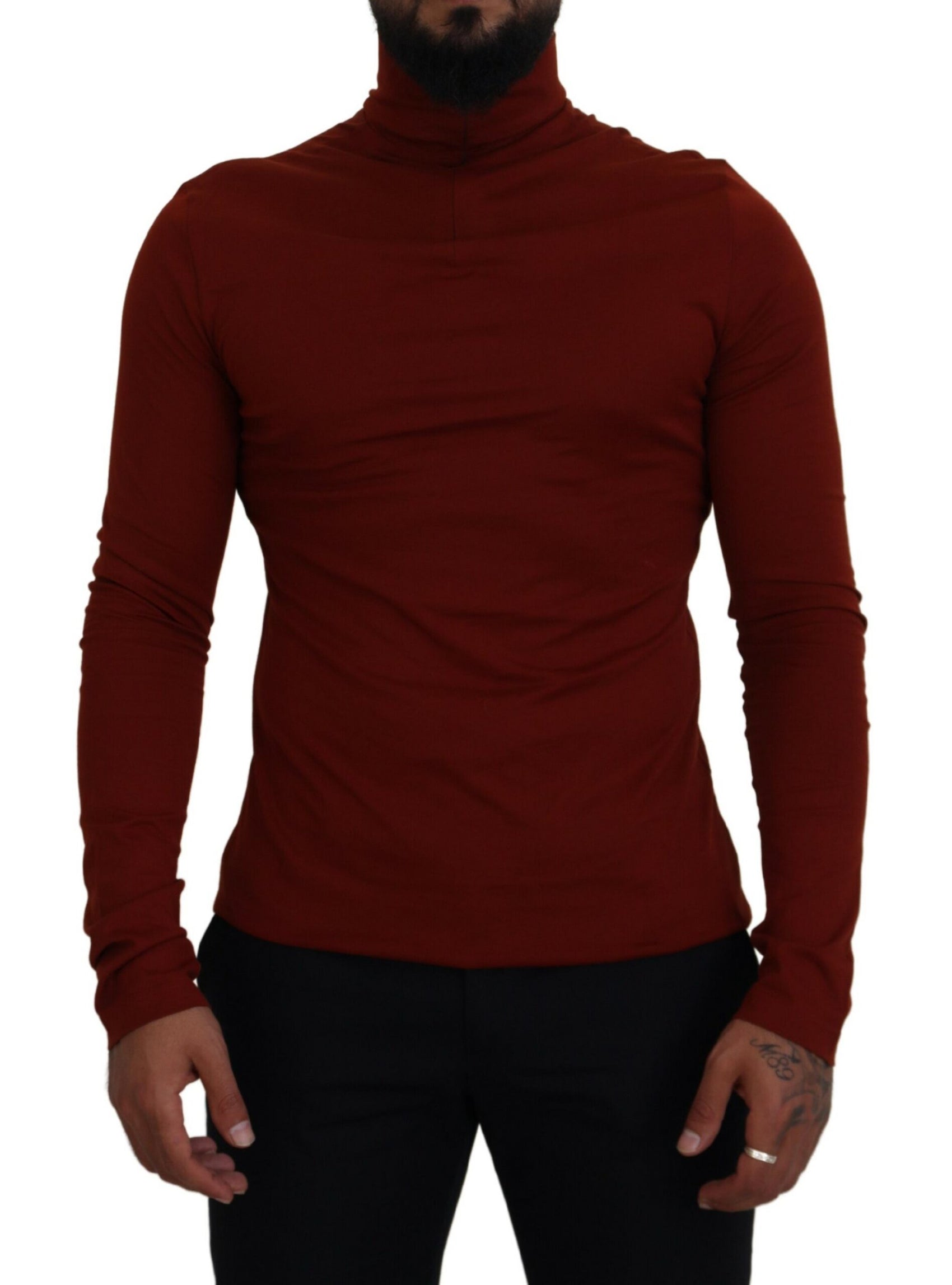 Elegante maglione con cerniera e colletto color marrone