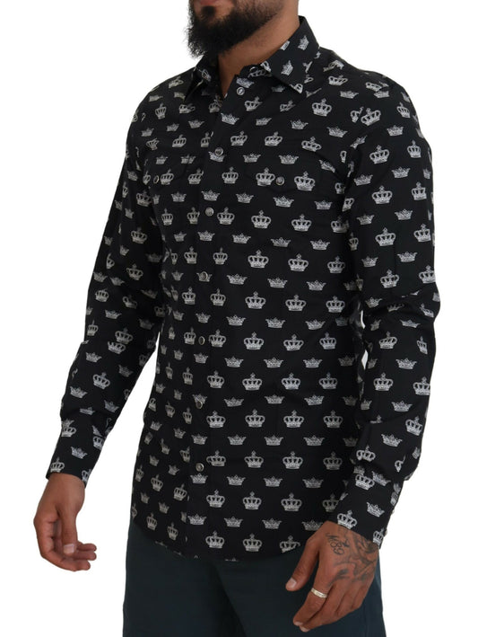 Elegantes Slim Fit-Hemd mit Kronen-Print