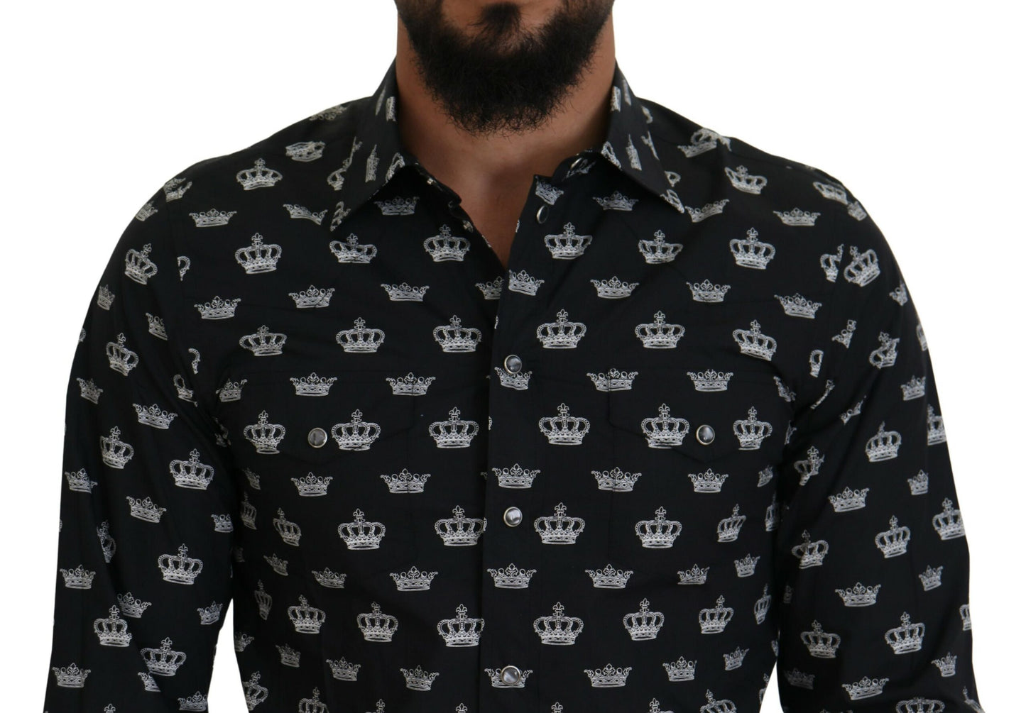 Elegantes Slim Fit-Hemd mit Kronen-Print