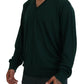 Elegante maglione in cashmere con scollo a V verde