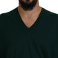 Elegante maglione in cashmere con scollo a V verde