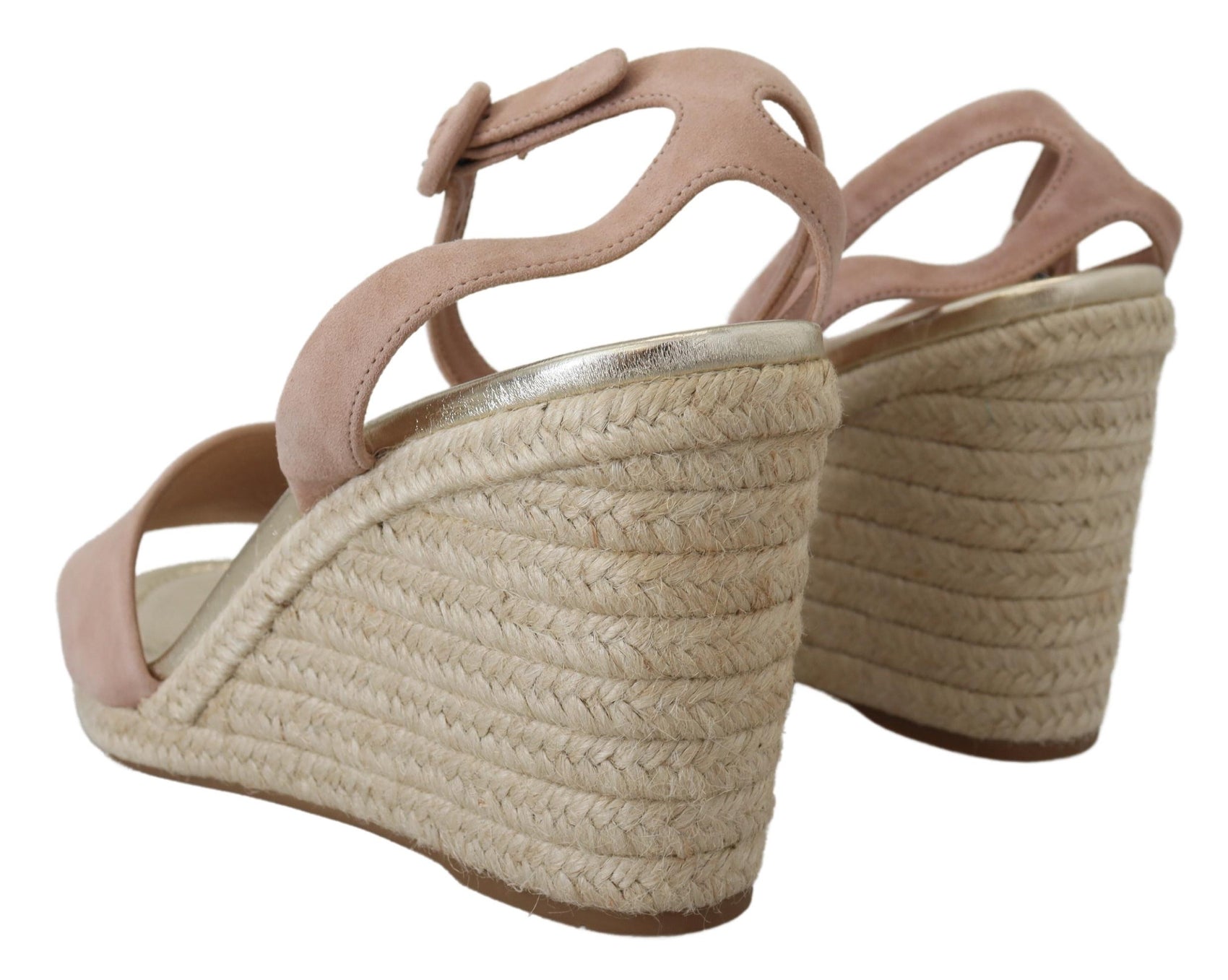 Elegante Wildleder-Sandalen mit Knöchelriemen und Keilabsatz