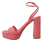 Chic Pink Patent Leather Platform Sandals