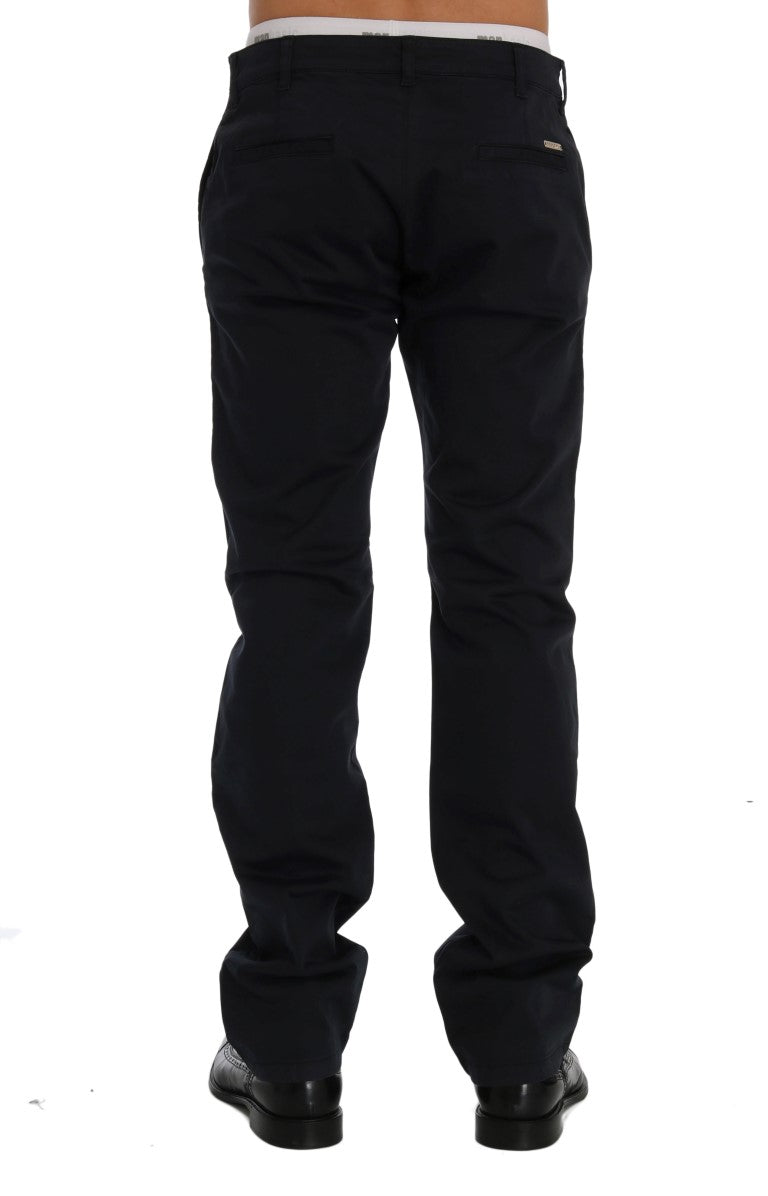 Elegante blaue Baumwoll-Stretchhose für Herren