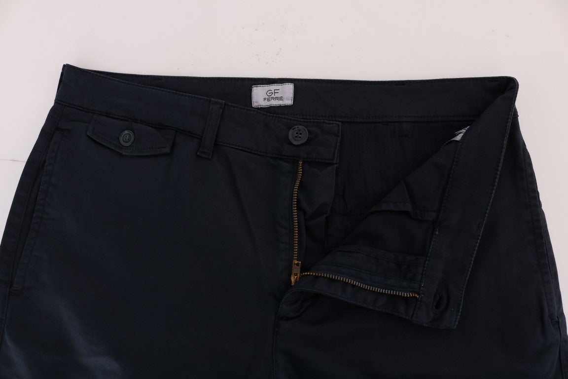Elegante blaue Baumwoll-Stretchhose für Herren