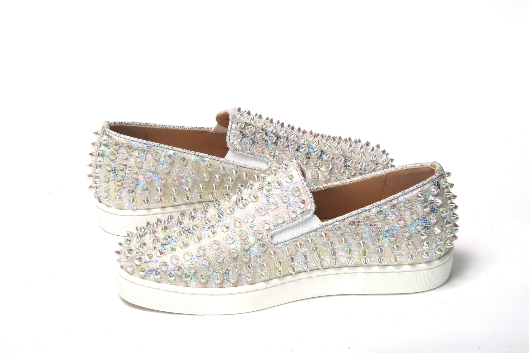 Weißer/transparenter Ab Roller Boat Damen-Sneaker mit flachem Absatz