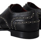 Elegant Studded Black Derby Shoes