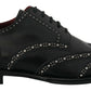 Elegant Studded Black Derby Shoes